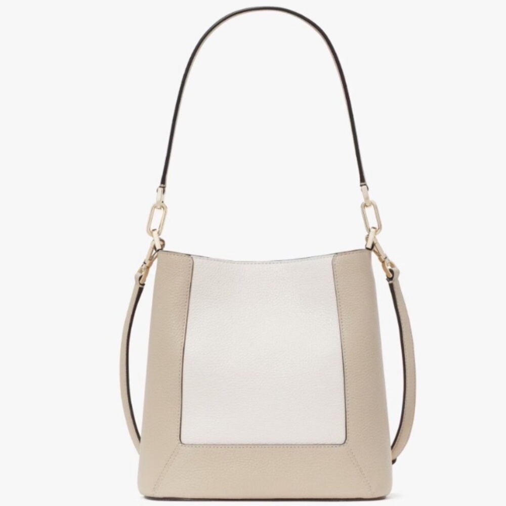 NWT Kate Spade Lena Colorblock
Tan and White Bucket Bag - Picture 5 of 6